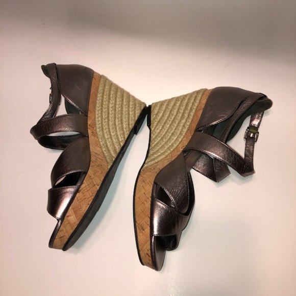 Sz 8.5 Cole Haan Air Gunsmoke Marisa Wedge Sandals | eBay Sz 8 Cole Haan Air Marisa Silver Gunsmoke Wedge Sandals NWOT